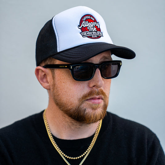 Allegory Heritage Trucker Hat - Two Tone White / Black