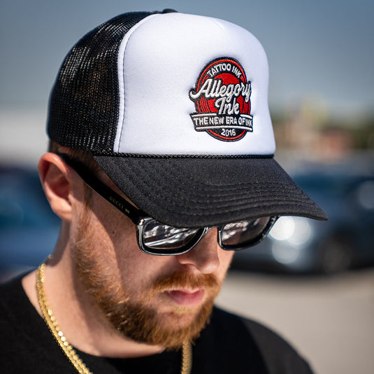 Allegory Heritage Trucker Hat - Two Tone White / Black