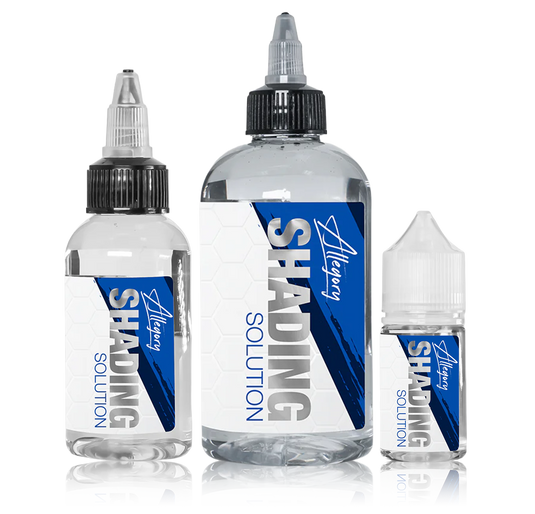 Allegory Ink Shading Solution tattoo ink modifier bottles in multiple sizes