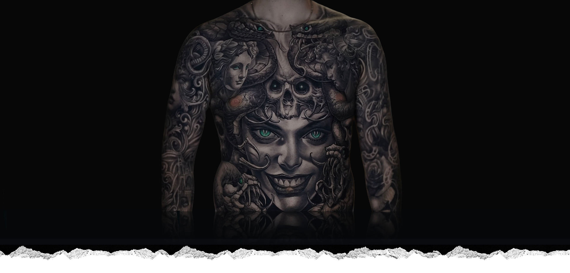 Smooth Blak tattoo ink hero background