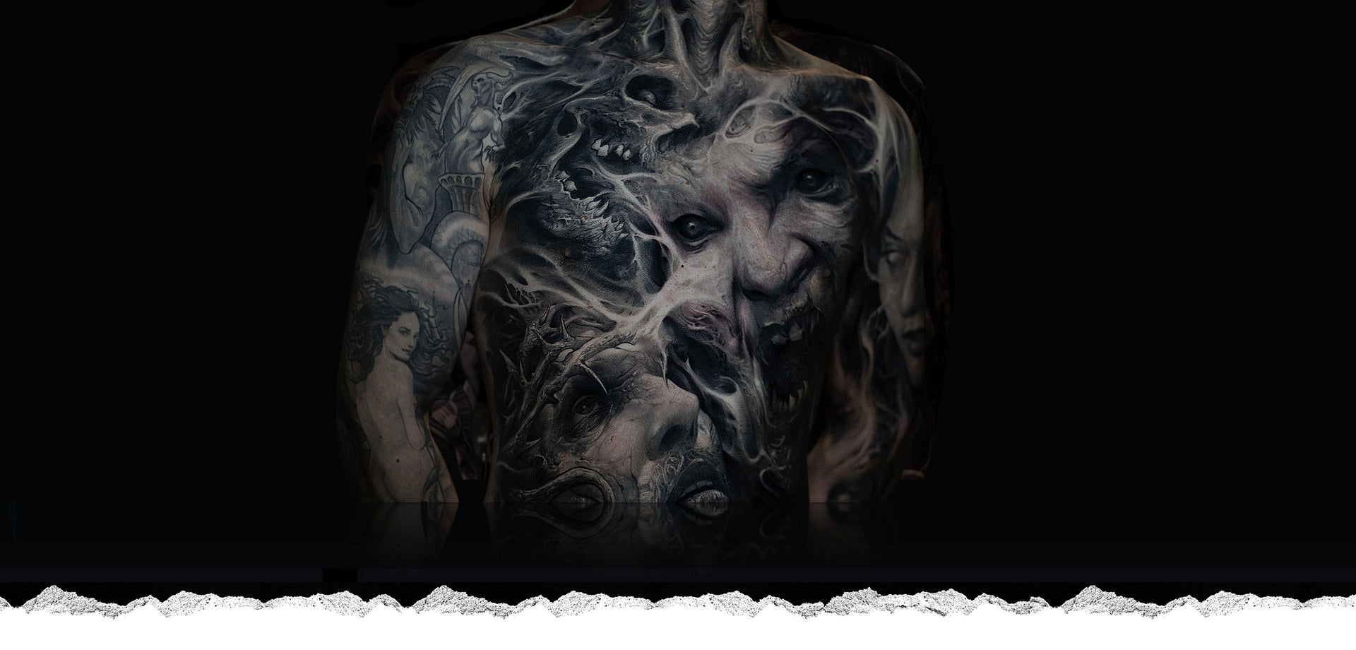 Smooth Blak tattoo ink hero background