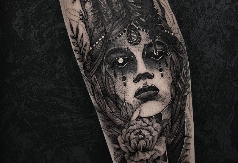 Woman Flower Tattoo