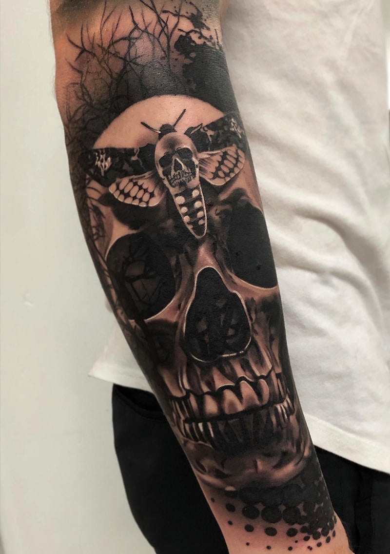 Skull Moth Tattoo